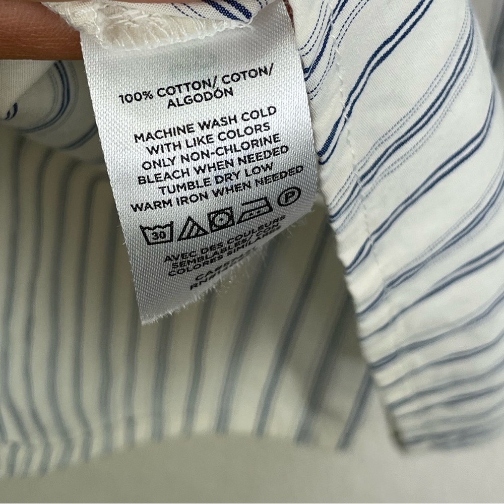 Loft Striped Everyday Shirt in Blue and White size XL - Picture 8 of 12